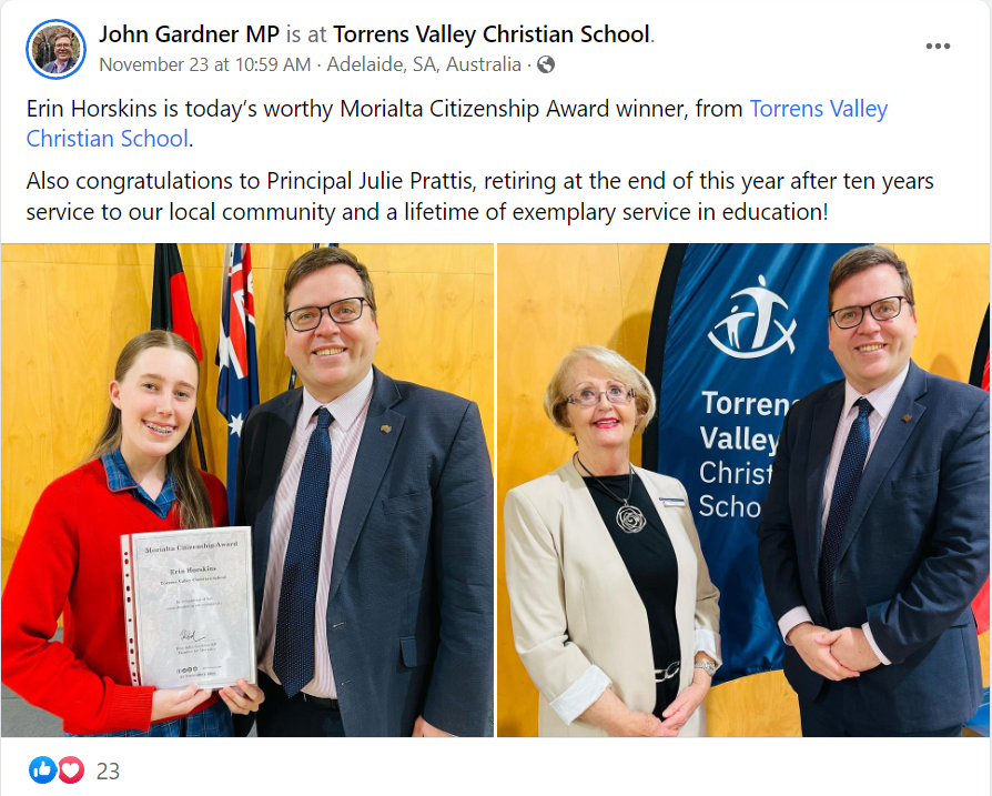 Trường Torrens Valley Christian School có tốt không?