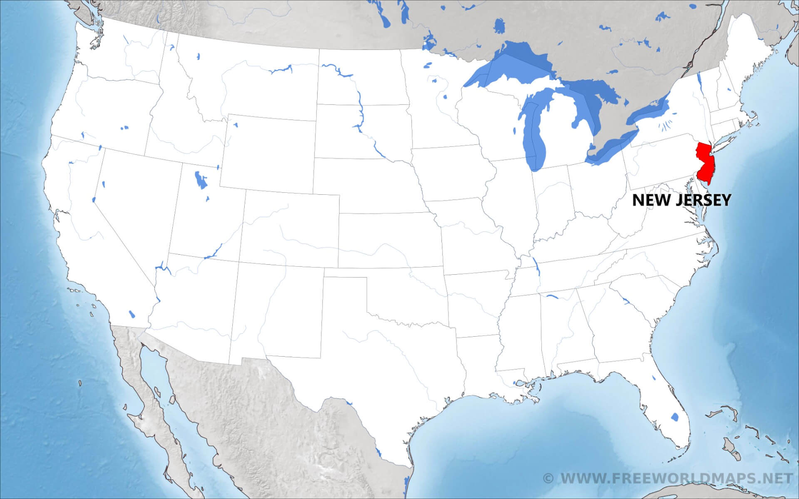 New Jersey on map