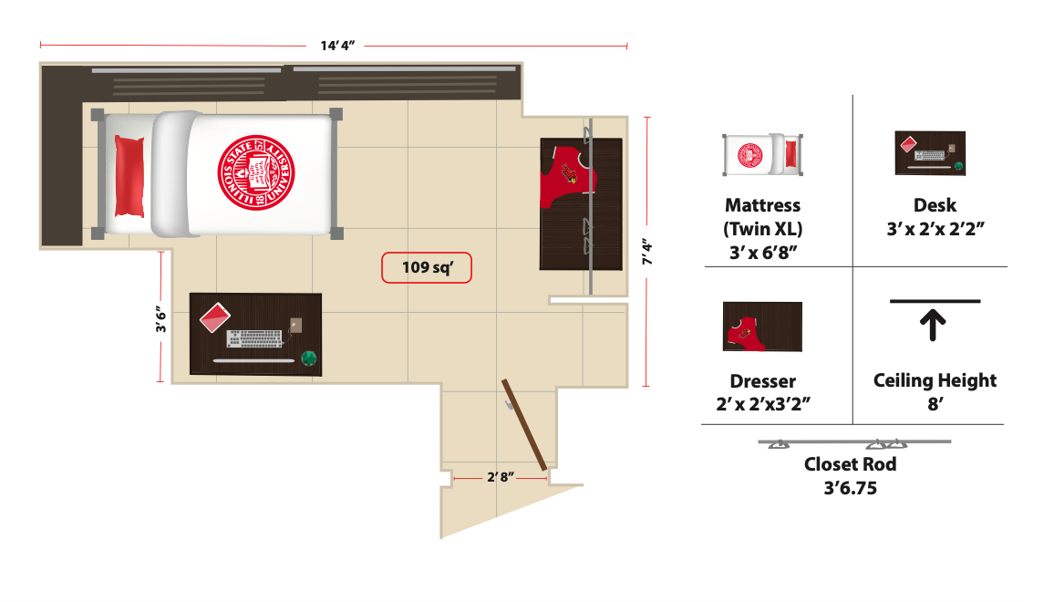 nhà ở khi du học bang Illinois