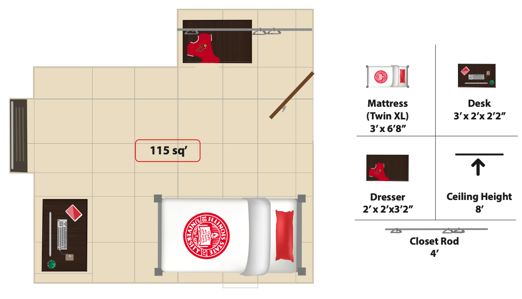 nhà ở khi du học bang Illinois