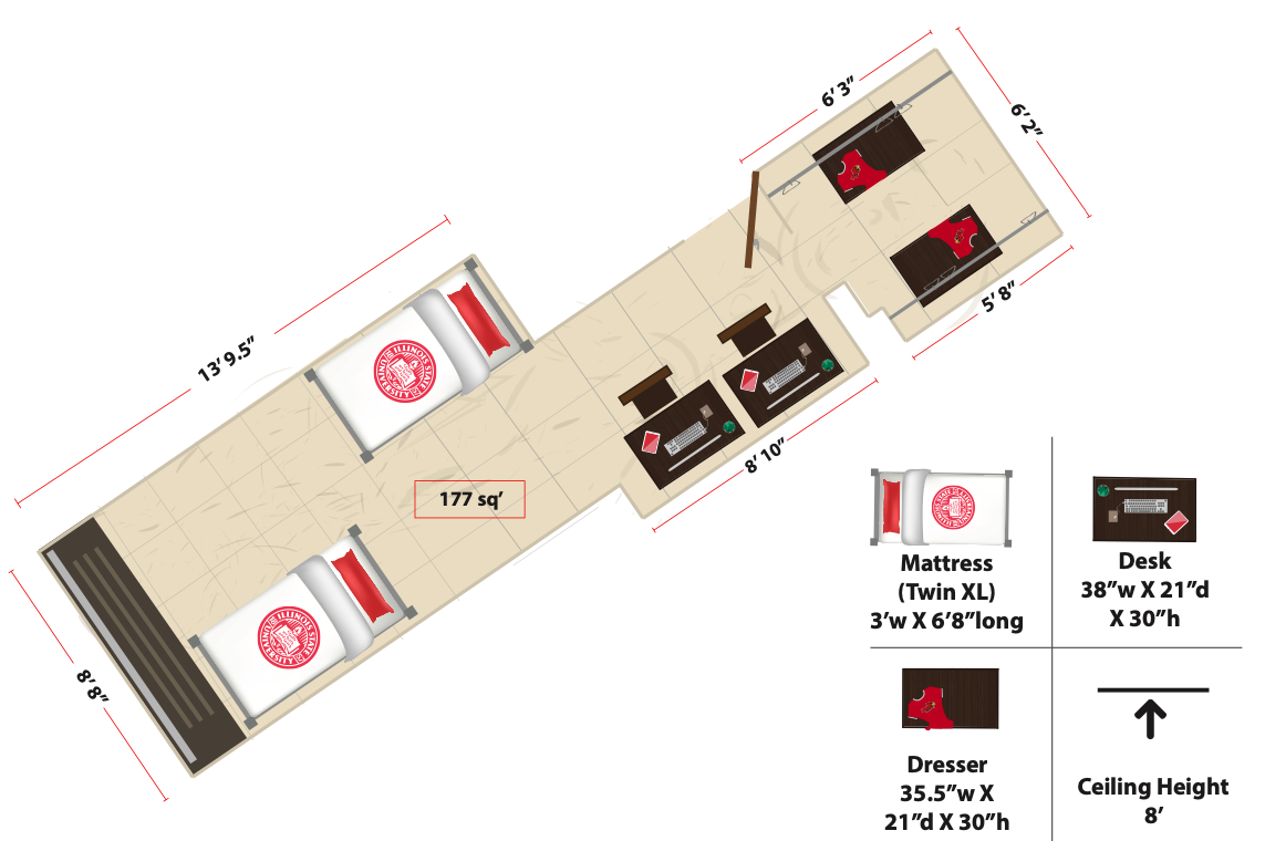 nhà ở khi du học bang Illinois