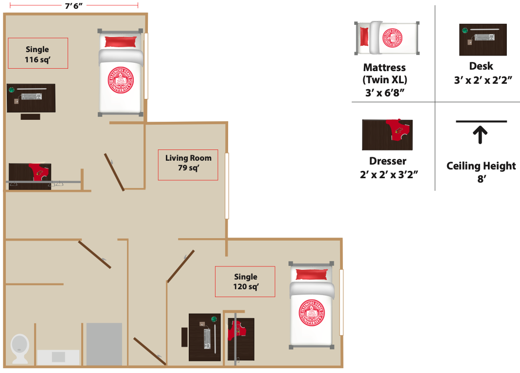 nhà ở khi du học bang Illinois
